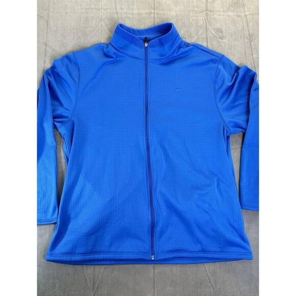 Izod PerformX Waffle Knit Jacket Mens XL Full Zip Blue Running Outdoors Golf - Picture 2 of 12